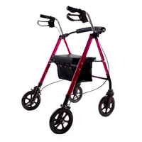 Déambulateur médical, roues de 8 po, compact pliable, facile à plier, à soulever et à transporter, livré avec support de canne