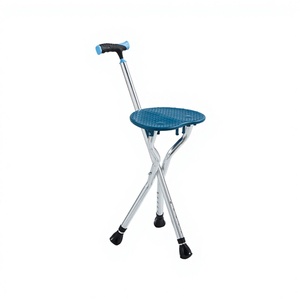 Bastón Plegable de Aluminio con Asiento, Empuñadura de Espuma, Ligero, Ajustable, Fácil de Transportar, Bastón para Caminar al Aire Libre, Capacidad de 100 kg, CE - Product Image 1