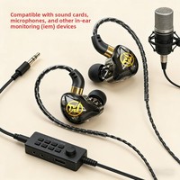 E1 Aifeimei [Choix des Streamers] Écouteurs intra-auriculaires de monitoring pour diffusion en direct MP3, câble de 3 mètres, ajustement personnalisé, casque de monitoring dédié