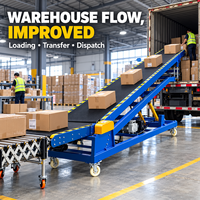 Convoyeur à bande inclinée à vitesse variable et réversible pour cartons, colis et marchandises emballées, convoyeur à rouleaux