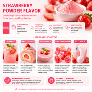 Poudre aromatisante à la fraise haute concentration pour boissons, bonbons et pâtisseries |   Poudre aromatisante à la fraise de qualité alimentaire |   XIAN <span class=keywords><strong>TAIMA</strong></span> - Product Image 2