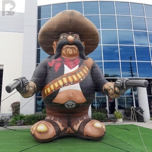 Mascotte gonflable géante de cowboy bandit western, personnage de dessin animé, pour publicité, idéale pour les carnavals ou centres commerciaux sur le thème du Far West - Product Image 1