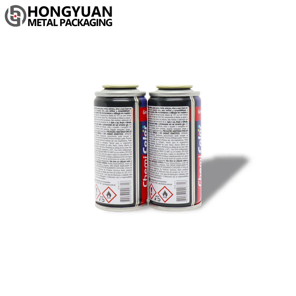 OEM-Abmessungen Hersteller 45 MM Dose Nachfüllsprühflasche Metall Zinn Aerosol kann Produkte kundenspezifisch machen Hongyuan Metallpackung OEM-Produkte OEM-Produkte