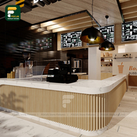 Comptoir à café, kiosque à boissons personnalisé, écologique, robuste, avec écran LED, mobilier de vente au détail minimaliste, bar à thé au lait, intérieur de café