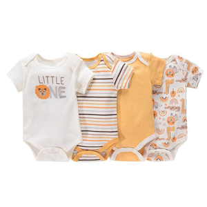 Conjunto de Verano 2025 para Bebés, Mameluco de Algodón de Manga Corta con Dibujos Animados, 0-1 Año, Niños y Niñas, Lindo Mono, <span class=keywords><strong>4</strong></span> Piezas, Venta al Por Mayor, Conjuntos Familiares a Juego - Product Image 5