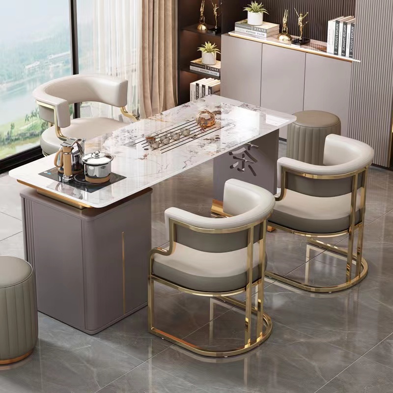 Leg Waterproof Microfiber Leather Restaurant Hotel Dining Chair Gold Gilt Metal Modern Simple Light Luxury Iron Metal Steel Tube