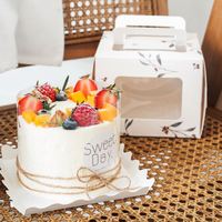 Factory Direct Sales Premium White Cardboard Paper Box Cake Box with Handle and Pvc Window