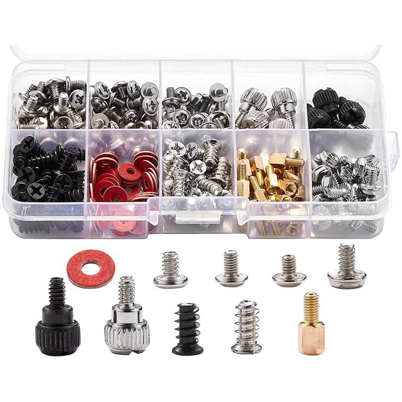 380pcs Computer Screw Kit, #6-32 Male To M3 Female Spacing Screws For Hard Drive, Housing, PC Motherboard, Fan, CD-ROM, Computer Repair Screws