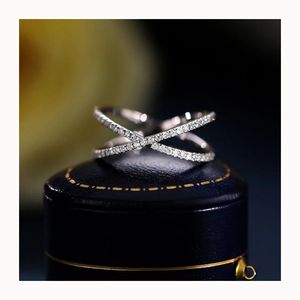 Xinfly Luxury Jewelry 18K Real Gold and 0.27CT Natural Diamond <b>Crossed</b> <b>Ring</b> - Product Image 3