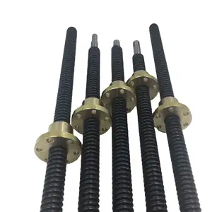 Gran oferta T5 T6 T8 T10 T12 tornillo trapezoidal de acero inoxidable tornillo de bola de plomo con tuerca de latón