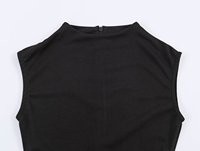 Nouvelle robe mini chic sans manches pour femme, col montant, dentelle, style rétro, tendance décontractée 2026
