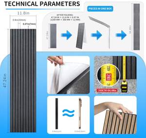 Nuevo Producto: Paneles Acústicos <span class=keywords><strong>de</strong></span> Madera Autoadhesivos Modernos, Paneles <span class=keywords><strong>de</strong></span> Listones <span class=keywords><strong>de</strong></span> Madera para Paredes, Absorbentes <span class=keywords><strong>de</strong></span> Sonido, para Interiores <span class=keywords><strong>de</strong></span> Apartamentos y Hoteles - Product Image 2