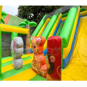 Castillo inflable gigante para niños con tobogán de jungla, casa de brinco inflable para exteriores. - Product Image 5