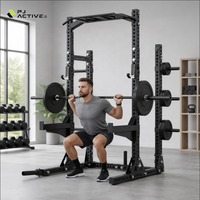 PINJIAN Power Rack Station d'entraînement multifonctionnelle avec barre de traction et système de croisement de câbles pour salle de sport intérieure