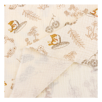 XNZTEX JURAVICHY JF2596 Bedruckter Baby 100% Baumwollstoff Gewebtes Krepp-Muster Mittelschwer für Windeln Pucktücher