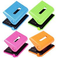 Perforadora Manual de Papel P11000 de 2 Orificios con 4 Colores Neón, Metal+Plástico, Capacidad para 25 Hojas, Diámetro del Orificio de 5.5mm
