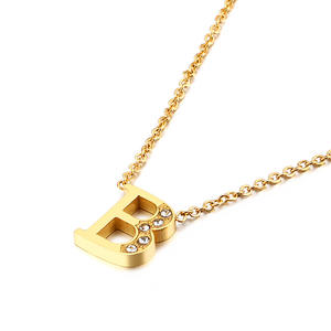 Collar <span class=keywords><strong>de</strong></span> Gargantilla <span class=keywords><strong>de</strong></span> circón <span class=keywords><strong>de</strong></span> lujo brillante, collar con colgante <span class=keywords><strong>de</strong></span> letra <span class=keywords><strong>de</strong></span> acero inoxidable chapado en <span class=keywords><strong>oro</strong></span> PVD sin deslustre <span class=keywords><strong>para</strong></span> <span class=keywords><strong>mujer</strong></span> - Product Image 5