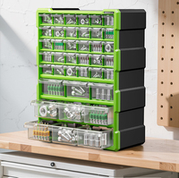 Grande boîte de rangement en plastique murale, tiroir multi-niveaux de bureau, armoire à outils transparente pour vis, stylos et quincaillerie
