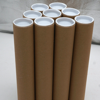 Weiß braun Kraft papier Verpackung Malerei Poster Karton Zylinder Versand karton Röhren Verpackung mit Kappen