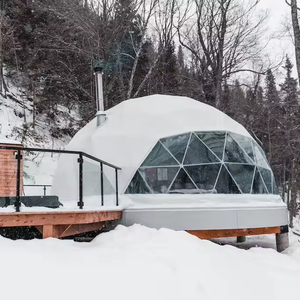 Mùa Đông Ngoài Trời <span class=keywords><strong>Dome</strong></span> Nhà Không Thấm Nước PVC Bìa Đo Đedesic Glamping <span class=keywords><strong>Dome</strong></span> Lều Nhà Với Các Lá Nhôm Cách Nhiệt - Product Image 1