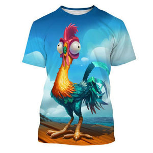 High Quality Wacky Chicken Graphics 3d Print Tshirt Fashion Crew Neck Loose Fit Basic <strong>t</strong> <strong>Shirt</strong> Summer Polyester Wholesale <strong>T</strong>-<strong>shirt</strong> - Product Image 4