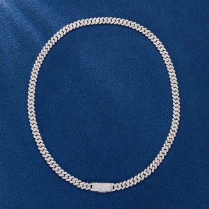 Collier chaîne cubaine en argent Gallerley personnalisé Hip Hop serti de diamants, moissanite VVS certifiée GRA, S925, 8 mm, couleur D - Product Image 2