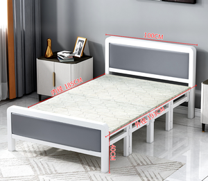 Modern Folding Metal <b>Bed</b> Frame <b>Single</b> Sleeper <b>Bed</b> Portable Iron <b>Bed</b> for Dormitory Hotel Apartment Rental Room - Product Image 4