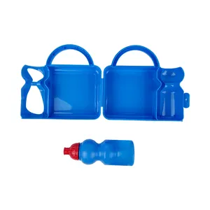 个性化塑料儿童午餐盒和瓶套升华空白手柄带水瓶的午餐盒