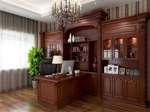 Librería de Madera de Roble Macizo de Lujo Personalizada, Diseño de Librería QD-B2, Estantería de Madera Maciza para el Hogar, Oficina o Sala de Estudio - Product Image 3