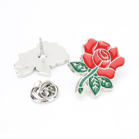 Pin Enamel Berlapis Perak Motif Mawar Merah Antik Modern Custom, Bros Logam Cor UV, Aksesoris Fashion Romantis Cinta