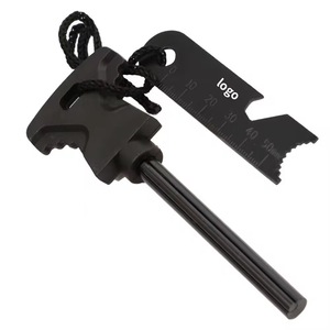 Butterfly Shaped Flint And Steel Large Size Outdoor Survival Fire Starter Metal With Ruler And Rope - Product Image 3