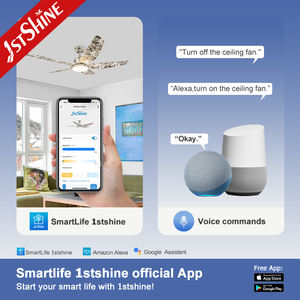 1stshine Ventilateur de plafond électrique Camouflage Couleur Lame Dimmable Led Lighting 56 Pouces Plafond Ventilateur Lumière - Product Image 6