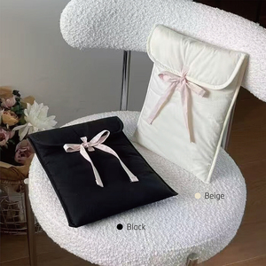 Noir pour femme pour nœud papillon rose sac d'ordinateur <span class=keywords><strong>pochette</strong></span> de rangement de voyage douce pour <span class=keywords><strong>iPad</strong></span> Macbook <span class=keywords><strong>Pro</strong></span> Air tablette-Polyester durable - Product Image 3