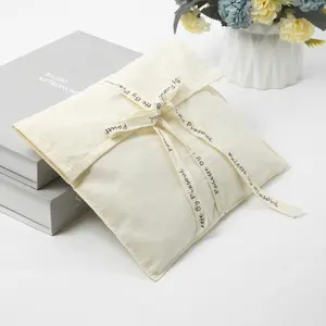 Bolsa de algodón orgánico personalizada, pequeña bolsa de lona de algodón con cordón, lisa y reciclada, con logotipo