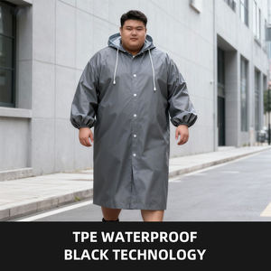 TPE Çok Fonksiyonlu Unisex Özelleştirilebilir Logolu Su Geçirmez Moda Yağmurluk Ekstra Büyük Yağmurluk - Product Image 3