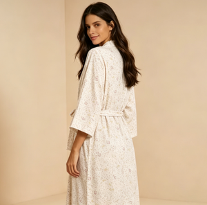 Bata de Bambú para Mujer, Personalizada, 100% Algodón Orgánico, Ropa de Dormir, Fabricante OEM de Pijamas Suaves y Cómodos - Product Image 3