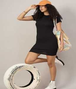 Robe midi décontractée en coton extensible, tissée, unie, teinte, style occidental, douce, confortable, pour les voyages, les fêtes, le week-end, le quotidien - Product Image 6