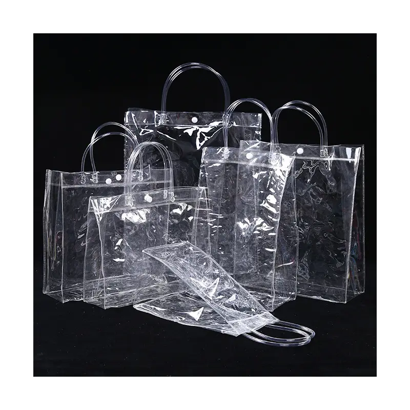 Bán buôn PVC Túi Quà Tặng Bao bì rõ ràng PVC Tote Bag với xử lý nhựa trong suốt mua sắm túi