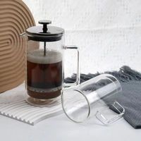 Cafetière à piston française en verre réutilisable noire 800ml 350ml 600ml 1000ml