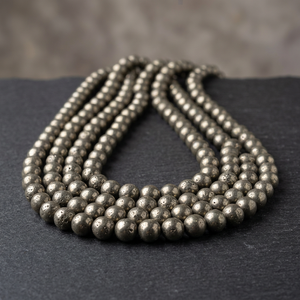 Perles d'espacement rondes en pyrite naturelle, agate Mirani, thème Amour, Rajasthan, vente en gros - Product Image 2