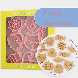 YJ tuyệt vời tùy chỉnh Halloween chủ đề 8pcs nhựa bánh quy khuôn Báo Chí bột Báo Chí tay utensilios de cozer Cookie - Product Image 1