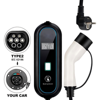 Chargeur EV portable ZK (7 kW, 16 A, triphasé, Type 2) avec prise rouge EU CEE, charge réglable (8/10/13/16 A, 220 V 450 V)