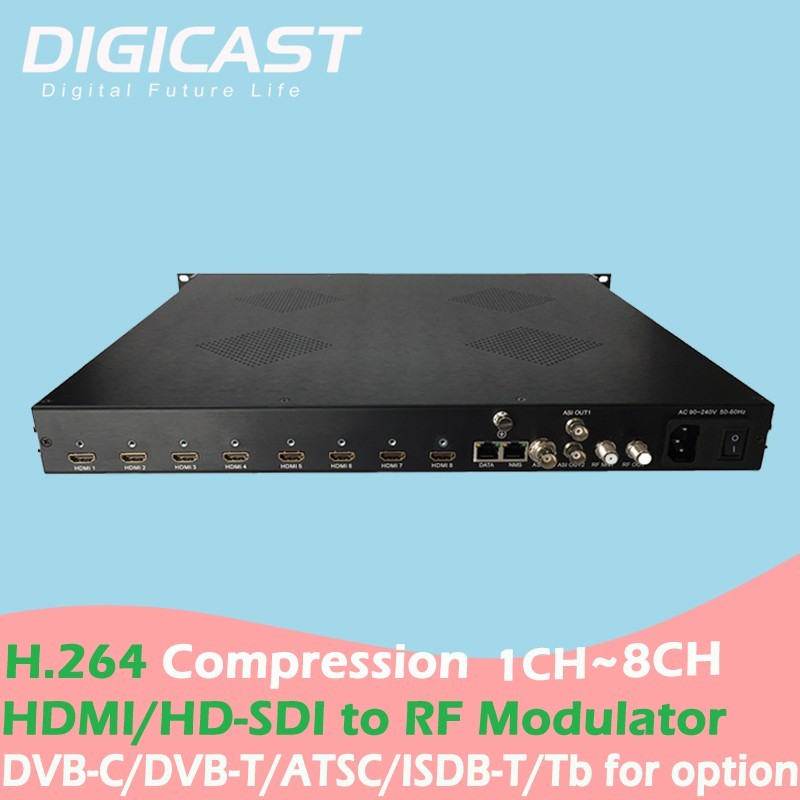 Prix bas 8 canaux Modulateur RF 8 dans 1 modulateur ip analogique DVB-T isdb-tb modulateur d'encodeur pour DVB headment