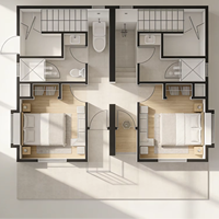 Villa modulaire préfabriquée moderne en acier galvanisé à faible coût avec système d'isolation thermique et d'économie d'énergie pour usage résidentiel, hôtelier ou commercial