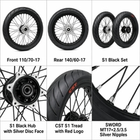 Ensemble de roues KYZ Supermoto, avant 110/70-17, arrière 140/60-17, kit de pneus slicks de 17 pouces, Surron Ultra Bee, moto électrique tout-terrain, 2026