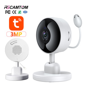 Rscamtom 3MP Wifi <span class=keywords><strong>IP</strong></span> Mini Máy Ảnh CMOS Cảm Biến Tầm Nhìn Ban Đêm Hai-Cách Âm Thanh An Ninh Bé Giám Sát Với Đám Mây & SD Lưu Trữ Thẻ - Product Image 1