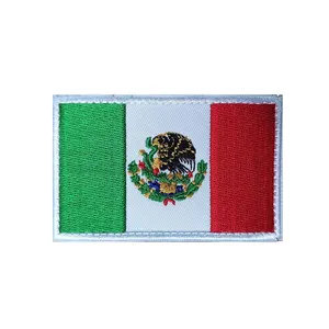 Заводская изготовленная на заказ ткань мексиканского флага вышитая железная нашивка для одежды шляпа сумка тканая вышивка нашивка значки