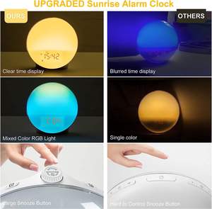 Réveil Sunrise et haut-parleur portable avec lumière d'<span class=keywords><strong>ambiance</strong></span> <span class=keywords><strong>radio</strong></span> à bruit blanc pour dormir et se détendre - Product Image 5