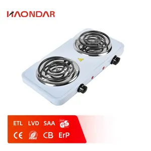 Electric household Cooking Stove 2 Double Burners Spiral Electrical Stove Coil Hotplate ETL Hot Plates For Cooking