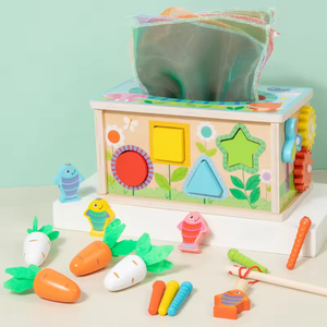 EDULAND Boîte de tri de formes et de couleurs en bois multifonctionnelle Montessori <span class=keywords><strong>Sudoku</strong></span> pour les enfants de 2 à 4 ans - Product Image 5